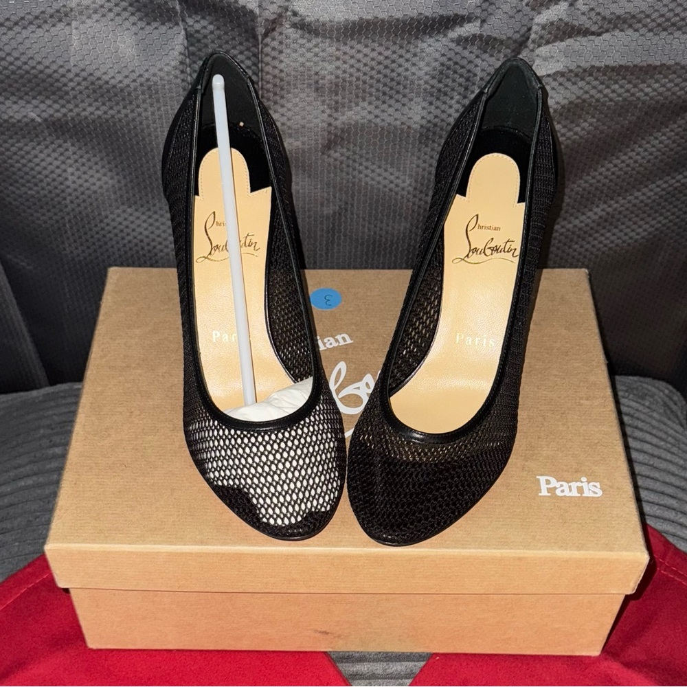 Christian Louboutin Black Mesh Pumps